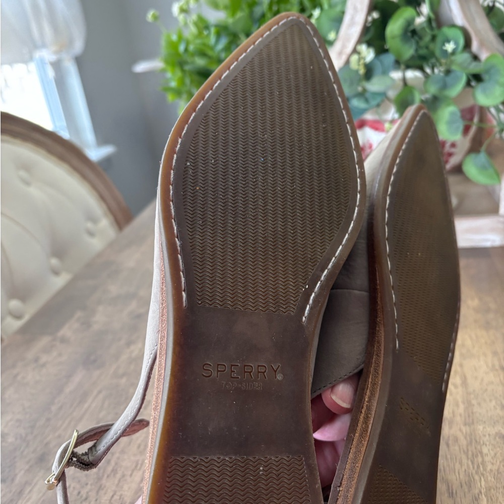 Sperry Taupe & Brown Slingback Loafers - Picture 7 of 8